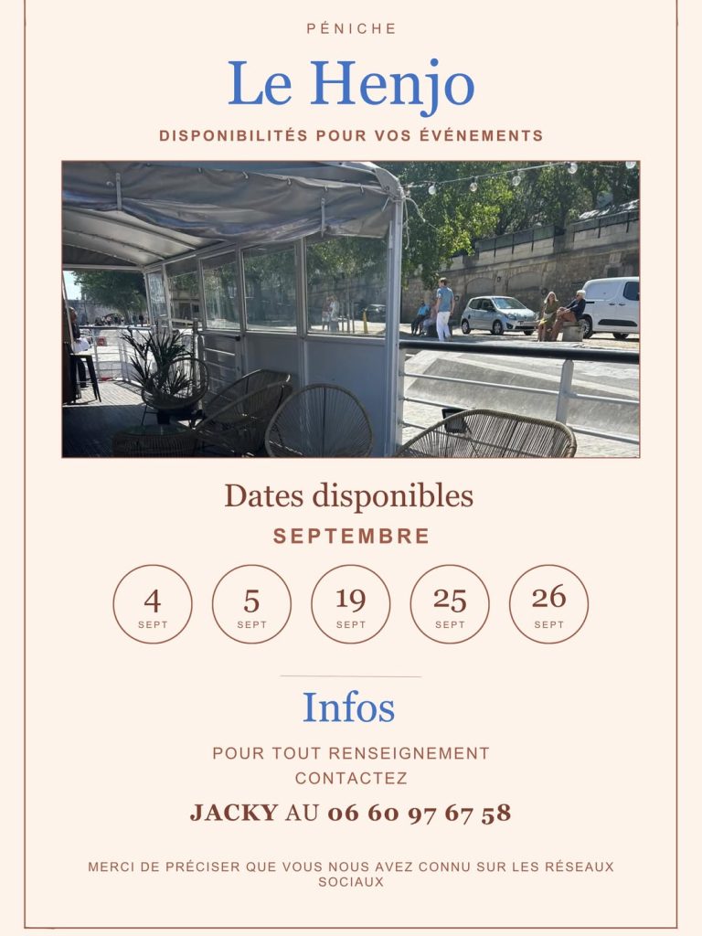 🚨 Dernières dates disponibles en SEPTEMBRE ! 🚨

Vous rêvez d’un événement qui sort de l’ordinaire ? ✨

🎉 Le He